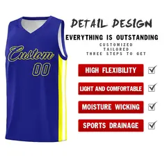 Royal Yellow Classic Sports Uniform Basketball Jersey Set 5
