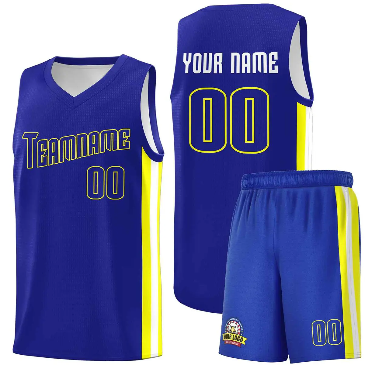Royal Yellow Classic Sports Uniform Basketball Jersey Set