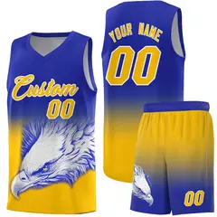 Royal Yellow Eagle Graffiti Pattern Basketball Jersey 1