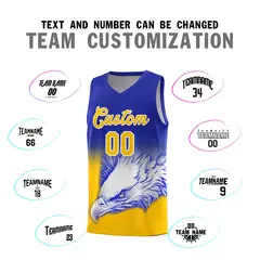 Royal Yellow Eagle Graffiti Pattern Basketball Jersey 2
