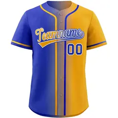 Royal Yellow Gradient Authentic Baseball Jersey 3