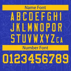 Royal Yellow Graffiti Line Art Authentic Baseball Jersey 4