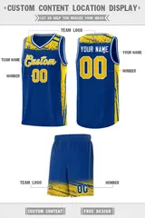 Royal Yellow Graffiti Pattern Sports Basketball Jersey 2