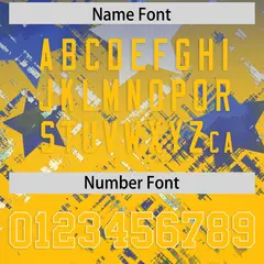 Royal Yellow Star Gradient Flag Football Jersey 4