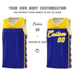 Royal Yellow Star Pattern Basketball Jersey Sports Uniform 3