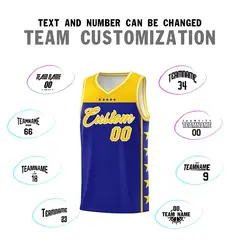 Royal Yellow Star Pattern Basketball Jersey Sports Uniform 4