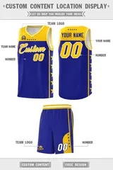 Royal Yellow Star Pattern Basketball Jersey Sports Uniform 5