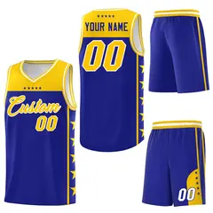 Royal Yellow Star Pattern Basketball Jersey Sports Uniform 6