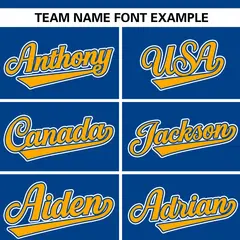 Royal Yellow Stripe Raglan Sleeves Authentic Baseball Jersey 3
