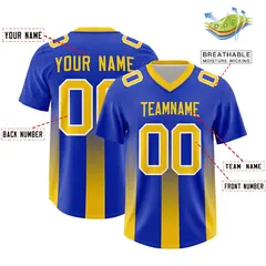Royal Yellow Vertical Gradient Stripe Football Jersey 2