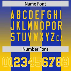 Royal Yellow Vertical Gradient Stripe Football Jersey 4