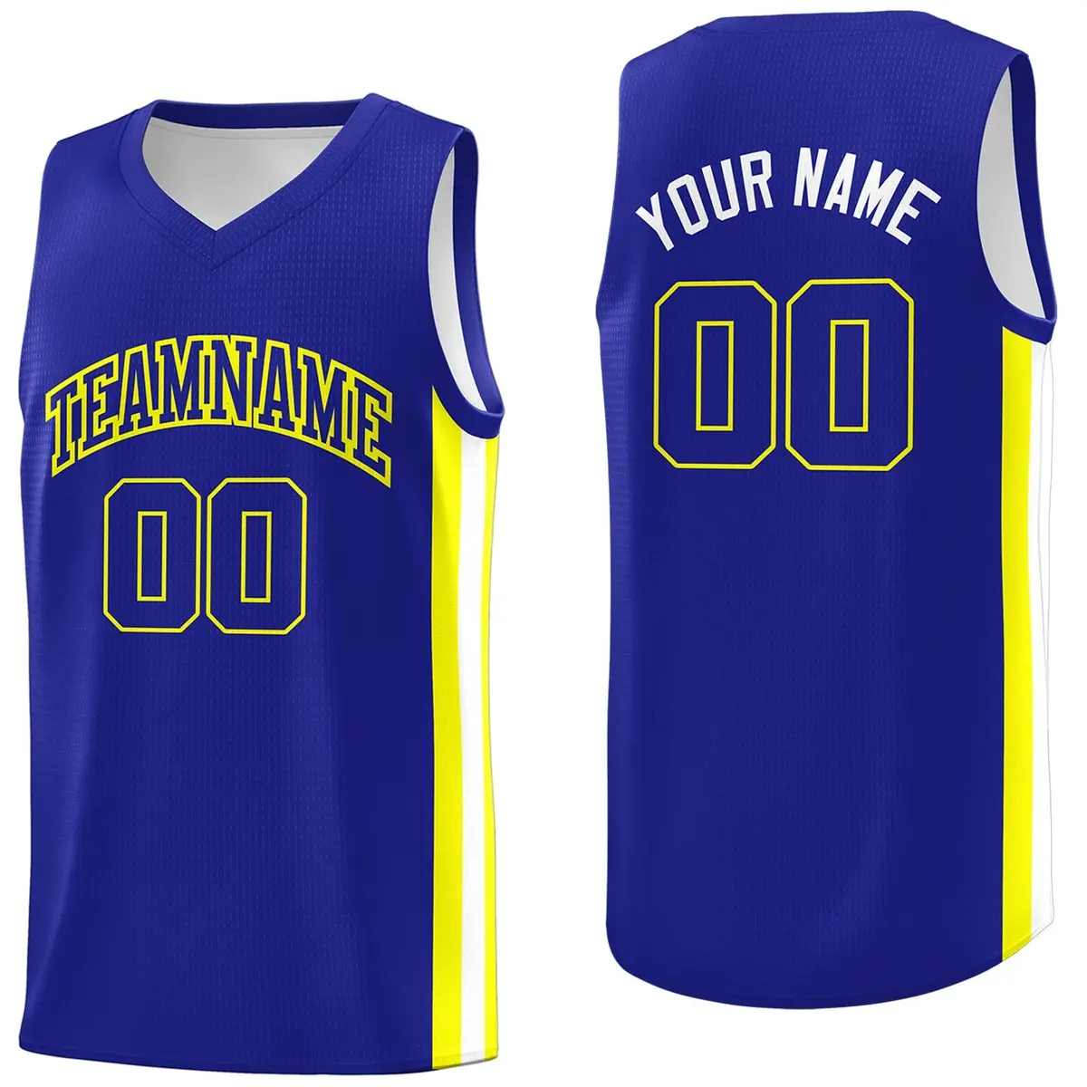 Royal Yellow White Classic Athletic Basketball Jersey
