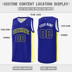 Royal Yellow White Classic Athletic Basketball Jersey 2