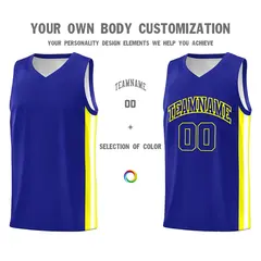 Royal Yellow White Classic Athletic Basketball Jersey 3