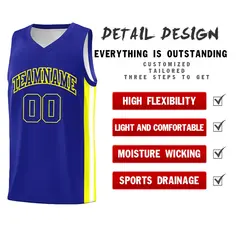 Royal Yellow White Classic Athletic Basketball Jersey 4