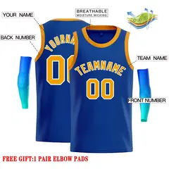 Royal Yellow-White Classic Casual Basketball Jersey 2
