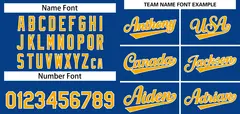 Royal Yellow-White Classic Style Authentic Baseball Jersey 3