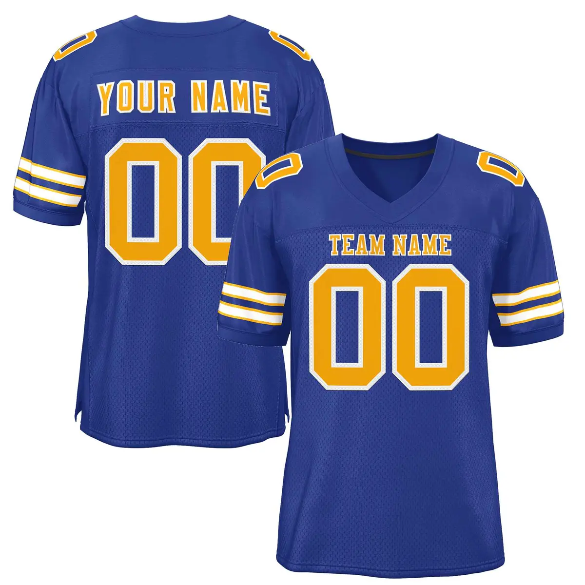 Royal Yellow-White Classic Style Authentic Football Jersey