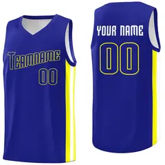 Royal Yellow White Classic Tank Top Basketball Jersey
