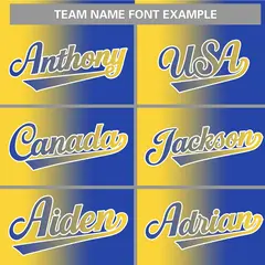 Royal Yellow-White Gradient Fashion Baseball Jersey 3