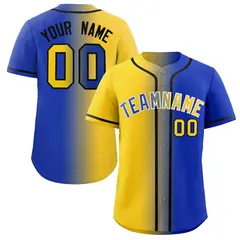 Royal Yellow-White Gradient Fashion Baseball Jersey