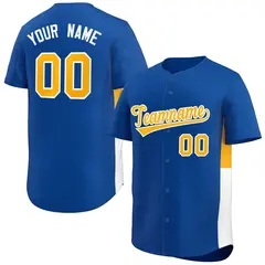 Royal Yellow-White Side Two-Tone Authentic Baseball Jersey