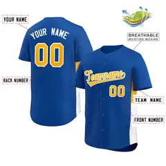 Royal Yellow-White Side Two-Tone Authentic Baseball Jersey 2