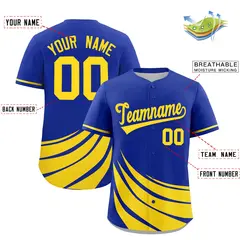 Royal Yellow Wind Mark Graffiti Pattern Baseball Jersey 2