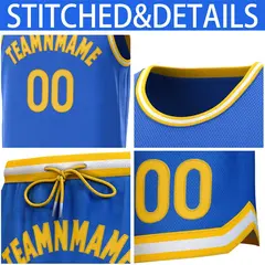 Royal Yellow-Yellow Classic Sets Basketball Jersey 6