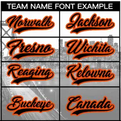 San Francisco City Skyline Baseball Jersey White Black-Orange 3