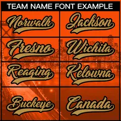 San Francisco Skyline Baseball Jersey Orange Old Gold-Black 3