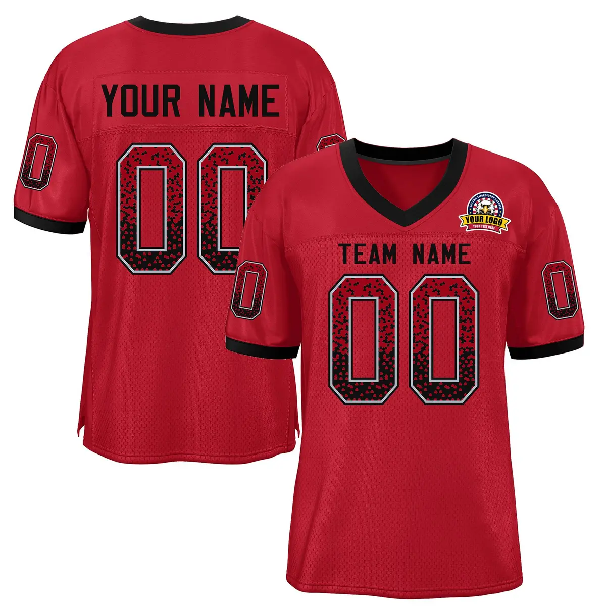 Scarlet Black-White Drift Fashion Mesh Football Jersey