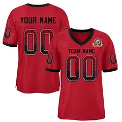Scarlet Black-White Drift Fashion Mesh Football Jersey 1
