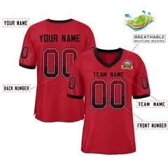 Scarlet Black-White Drift Fashion Mesh Football Jersey 2