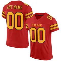 Scarlet Gold-Black Classic Mesh Authentic Football Jersey 1