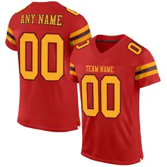 Scarlet Gold-Black Classic Mesh Authentic Football Jersey 1