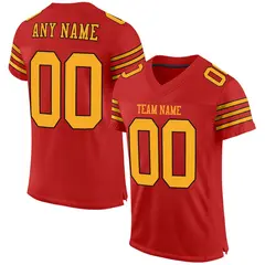 Scarlet Gold-Black Classic Mesh Authentic Football Jersey 1