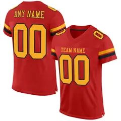 Scarlet Gold-Black Classic Mesh Authentic Football Jersey 1