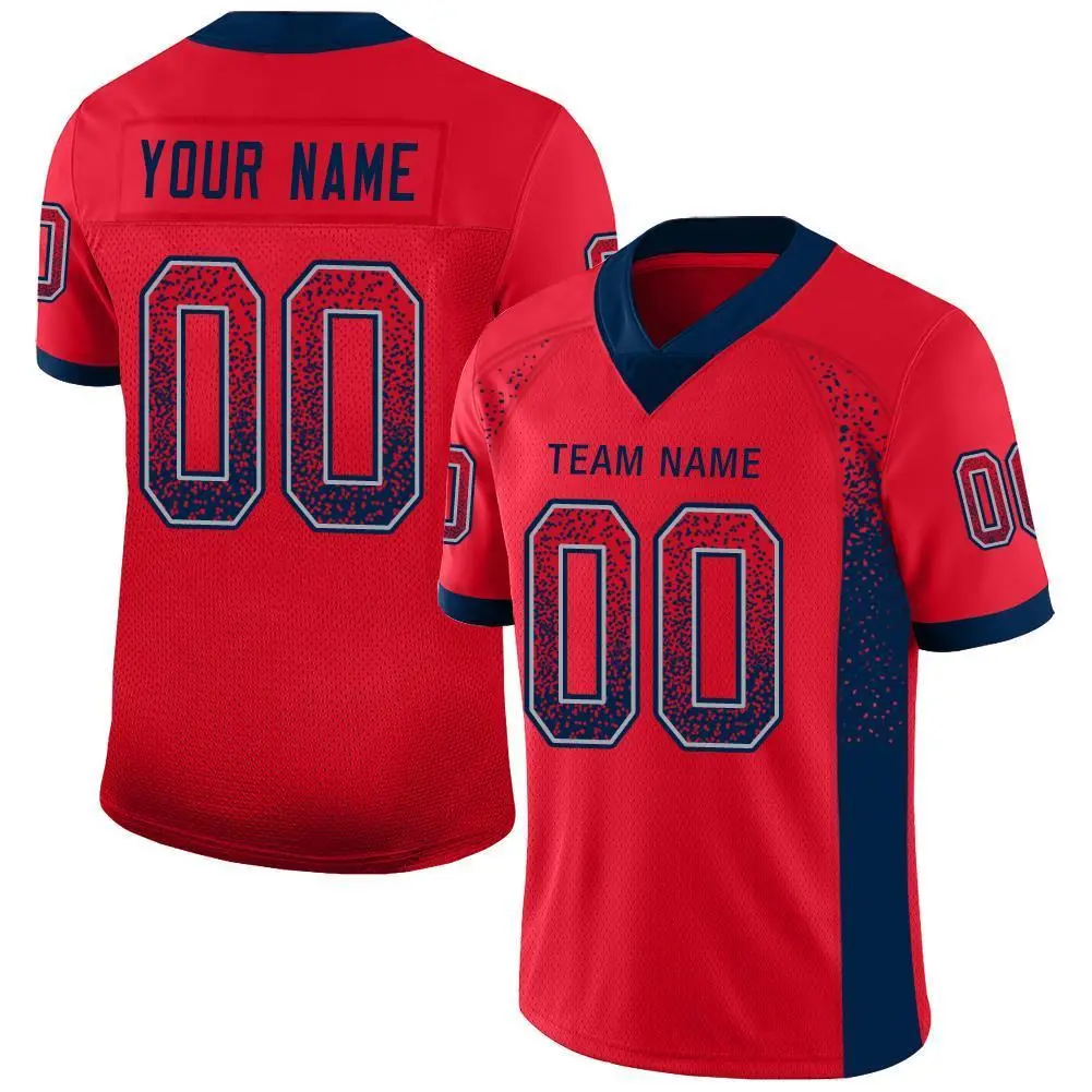 Scarlet Navy-Gray Drift Mesh Football Jersey