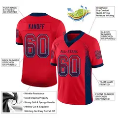 Scarlet Navy-Gray Drift Mesh Football Jersey 2
