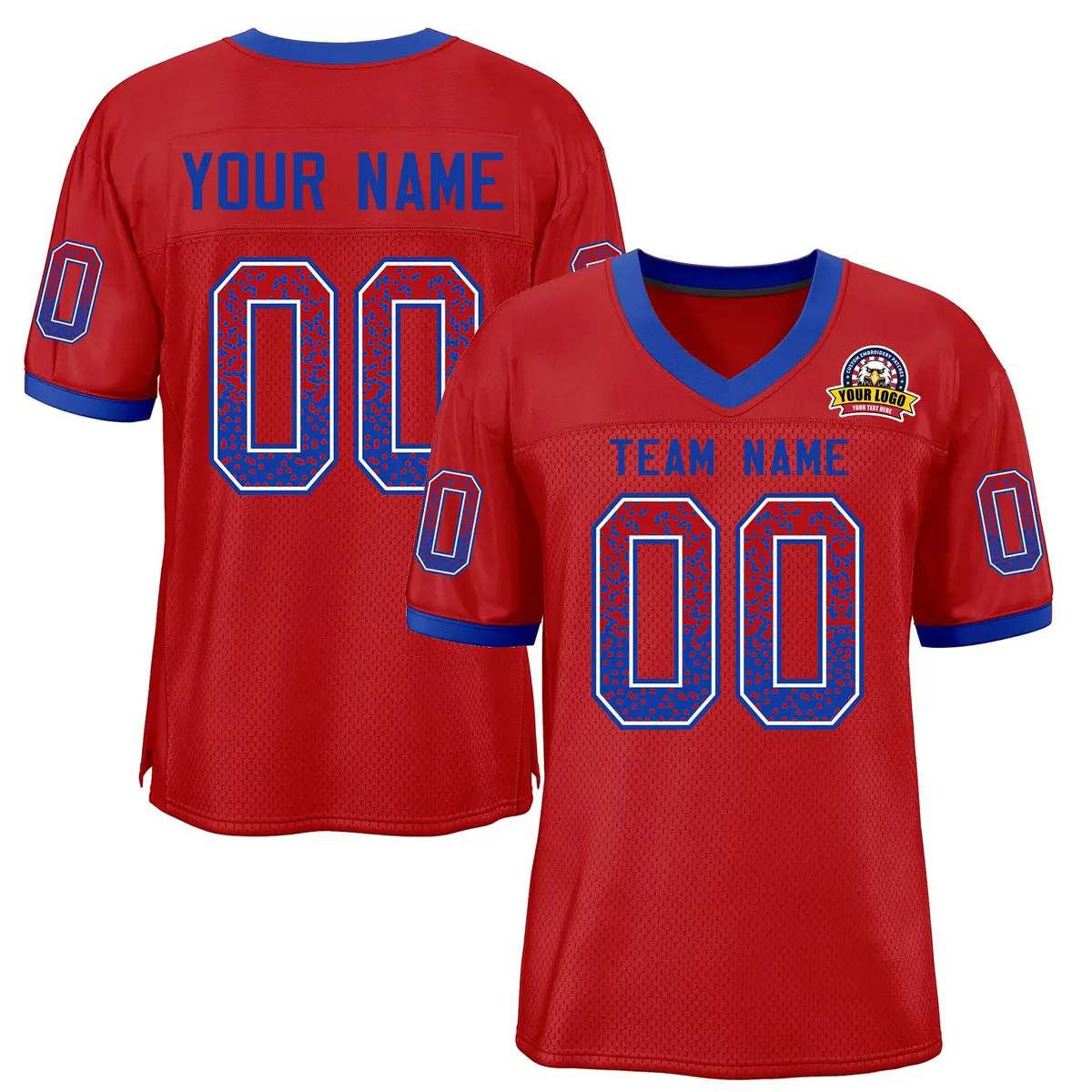 Scarlet Royal-White Drift Fashion Mesh Football Jersey