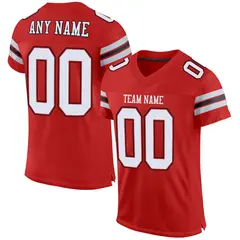Scarlet White-Black Classic Mesh Authentic Football Jersey 1