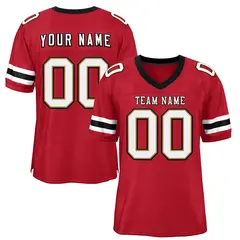 Scarlet White-Black Classic Mesh Authentic Football Jersey