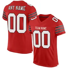 Scarlet White-Black Classic Mesh Authentic Football Jersey 1