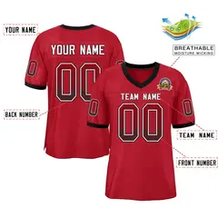Scarlet White-Black Drift Fashion Mesh Football Jersey 2
