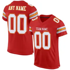 Scarlet White-Gold Classic Mesh Authentic Football Jersey 1