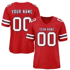 Scarlet White-Navy Mesh Football Jersey 1