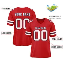 Scarlet White-Navy Mesh Football Jersey 2