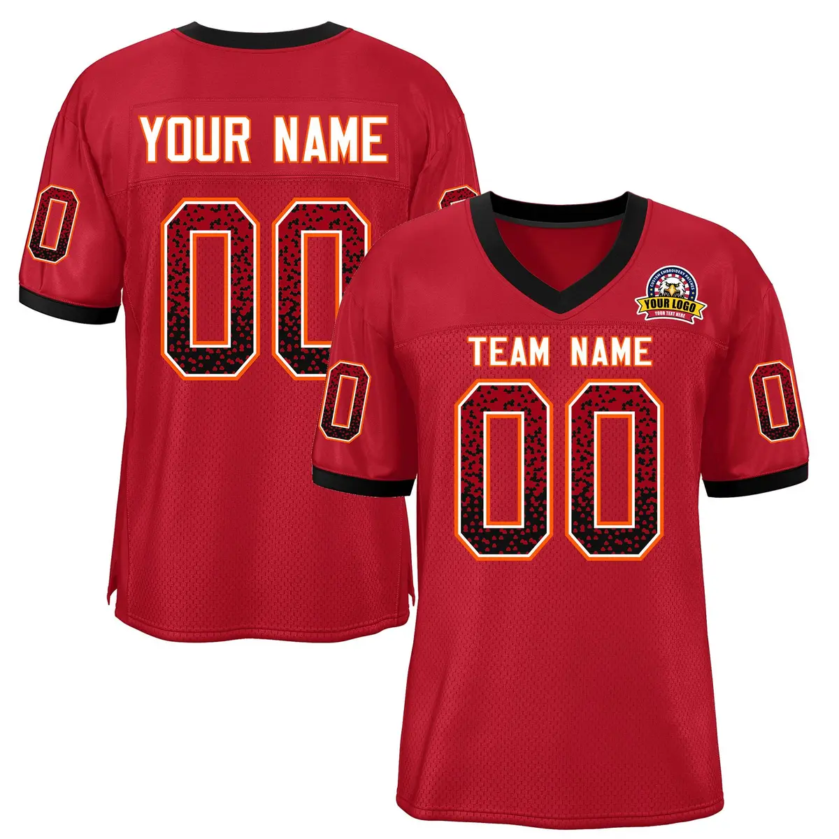Scarlet White-Red Drift Mesh Football Jersey