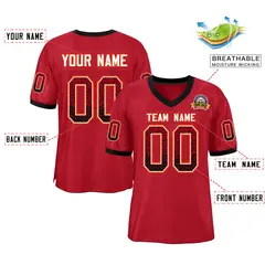 Scarlet White-Red Drift Mesh Football Jersey 2